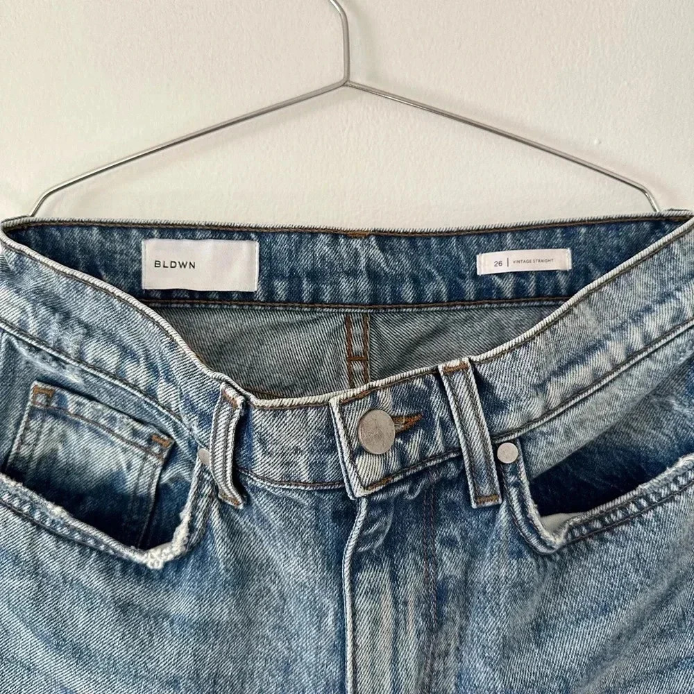 BLDWN Vintage Straight Jean in Vintage Blue. - Picture 4 of 7